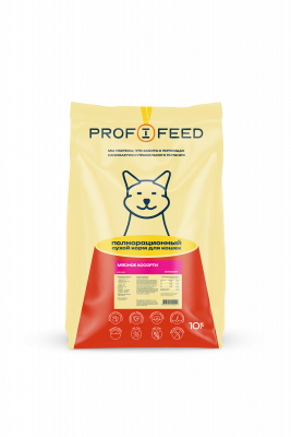 Profifeed Корм для кошек мясное ассорти 10кг