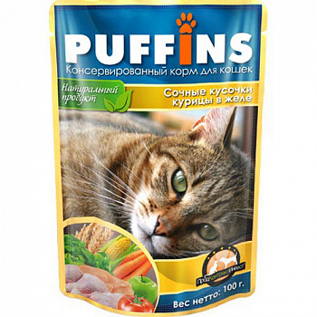 Puffins 100 гр Курица желе д/кошек 1/24