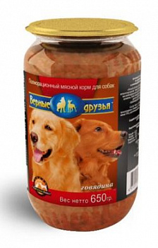 Верные друзья 650 гр ст/б Говядина д/собак 1/8