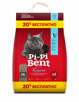 Пи-пи Bent Классик крафт-пакет 12 кг ( 28 л ) Комкующийся Акция