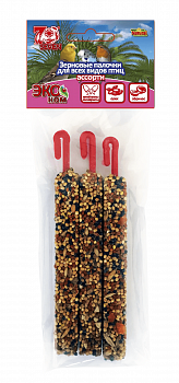 Палочки Эконом д/птиц SEVEN SEEDS ассорти (витамин.,орех,абрикос,)3 шт *40  75гр S415