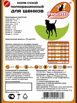 Profifeed Корм для щенков 10 кг