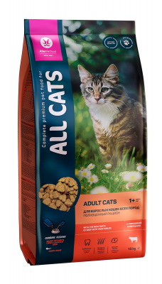 ALL CATS корм сухой д/взр. кош. с Говядиной и овощами, 13 кг