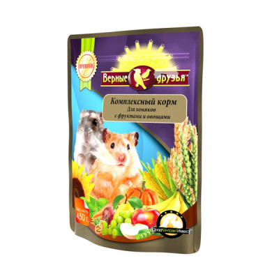 Верные друзья д/хомяков с фруктами и овощами 450 гр 1/10