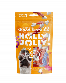 Holly Jolly Лакомтсво д/собак всех пород Косточки с  кроликом 90 гр Y5290