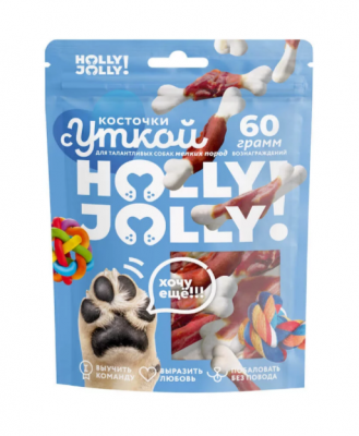 Holly Jolly Лакомтсво д/собак мелк.пород Косточки с уткой 60 гр Y5360