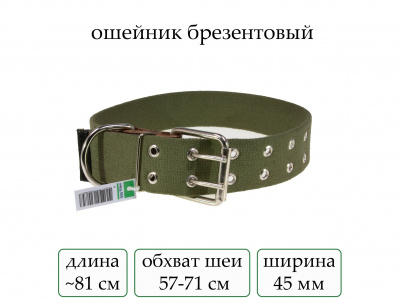 Ошейник №45 брезент одинар.(мод.906) мод906