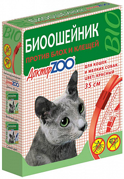 Ош. Доктор Зоо Био Красный д/кошек и мелких собак от блох,клещей 35 см