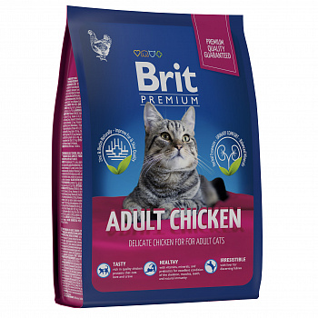 BRIT PREMIUM, Сухой корм с курицей для кошек " Cat Adult Chicken" 0.4 кг