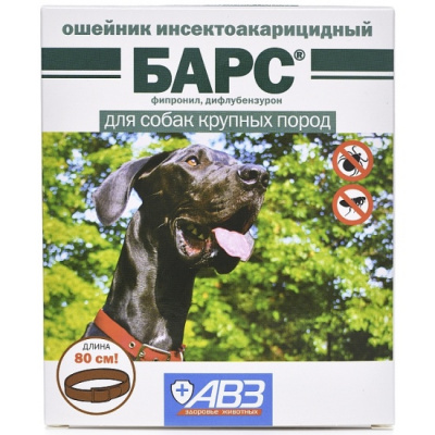 Ош. Барс для собак крупных пород 80 см инсекц. защита о блох на 5 мес, от клещей на 4 месю