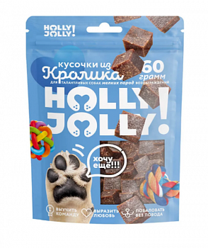 Holly Jolly Лакомтсво д/собак мелк.пород Кусочки из кролика 60 гр Y6260