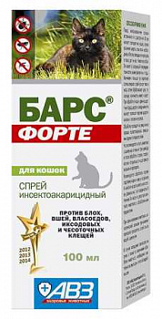 Спрей Барс Форте д/кошек 100 мл