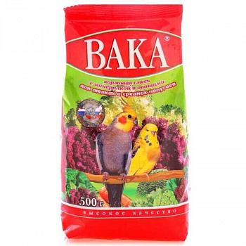 Вака ВК с мин. и овощами д/попуг. 500 гр