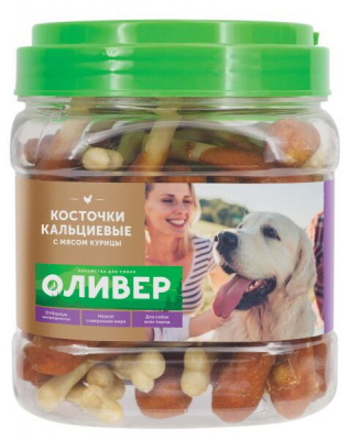 Оливер банка 750 гр Косточки кальциевые с мясом курицы