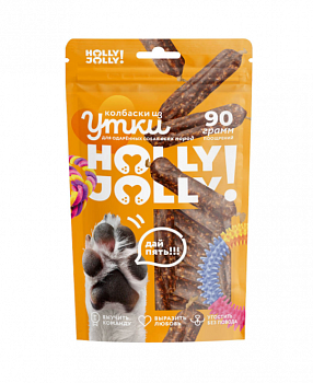 Holly Jolly Лакомтсво д/собак всех пород Колбаски из утки 90 гр Y1390