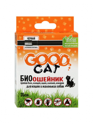 ОшейникБИО д/кош. от блох и клещей ЧЕРНЫЙ 35 см Good Cat
