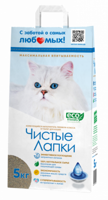 Чистые лапки 5 кг Комкующийся 2604    1*3