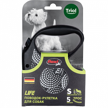 Поводок-рулетка д/соб. Flexi Life Bubbles S 5м до 12кг, трос