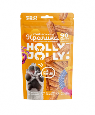 Holly Jolly Лакомтсво д/собак всех пород Колбаски из кролика 90 гр Y1290