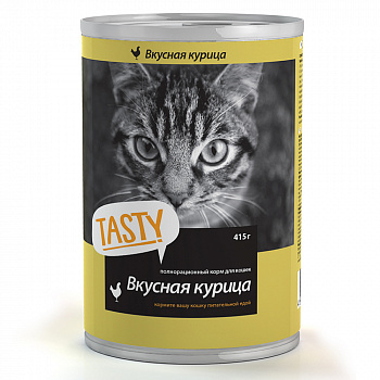 Tasty 415 гр конс. д/кош. Курица в соусе (12 шт)