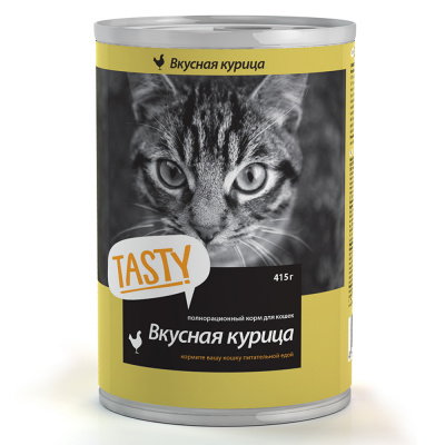 Tasty 415 гр конс. д/кош. Курица в соусе (12 шт)