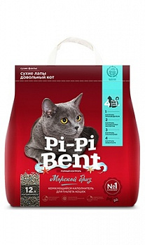 Пи-пи Bent Морской бриз крафт-пакет 5 кг ( 12 л ) Комкующийся
