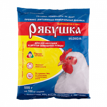 Рябушка премикс- концентрат  для с/х птицы 500 г. (Эконом)