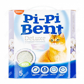 Пи-пи Bent Deluxe Clean cotton 5 кг коробка Комкующийся