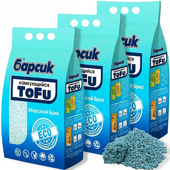 Барсик TOFU Морской Бриз комкующийся 4,54 л