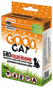 ОшейникБИО д/кош. от блох и клещей ОРАНЖЕВЫЙ 35 см Good Cat