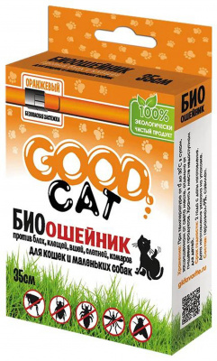 ОшейникБИО д/кош. от блох и клещей ОРАНЖЕВЫЙ 35 см Good Cat