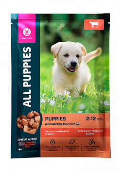 ALL PUPPIES конс. д/щенк. тефтельки и говядиной в соусе пауч 85гр (28шт)