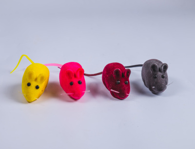 Игрушка Мышь велюр с писч.6 см (12 шт)