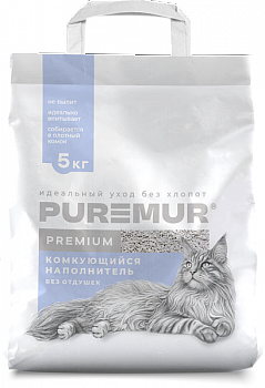 Наполнитель минеральный комкующися PureMur Premium 5 кг