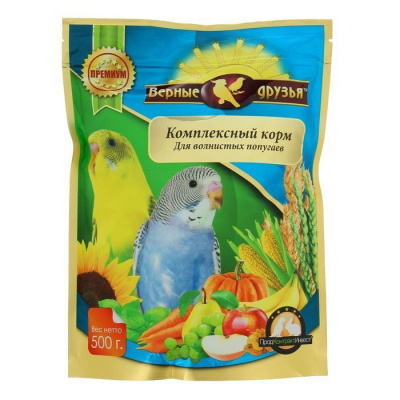 Верные друзья д/волнистых попуг.500 гр 1/10