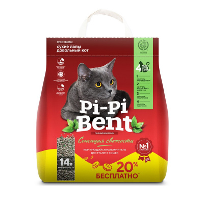 Пи-пи Bent Сенсация свежести крафт-пакет 6 кг ( 14 л ) Комкующийся Акция(3шт)