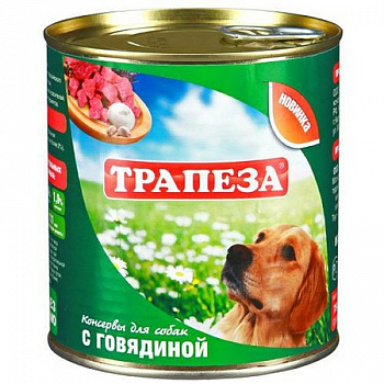 Трапеза конс.750гр  д/собак Говядина