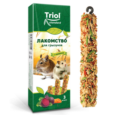 Лакомство для грызунов с овощами (уп. 3 шт)  80 гр Triol Standard