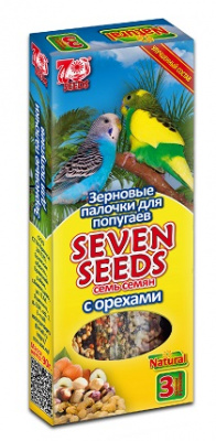 Палочки SEVEN SEEDS д/попугаев с орехом 3шт*22   60гр S407