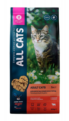 ALL CATS корм сухой д/взр. кош. для Стерилизованных ИНДЕЙКА, 2,4 кг