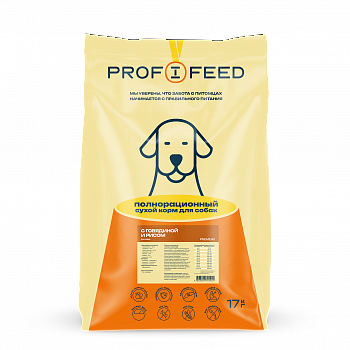 Profifeed Корм для собак с Говядиной и рисом 17 кг