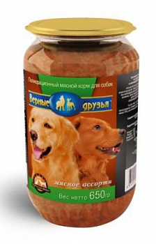Верные друзья 650 гр ст/б Мясное ассорти д/собак 1/8