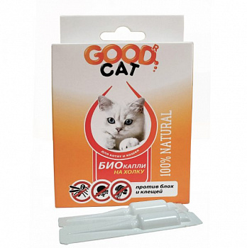 Капли антипаразитарные БИО  от блох и клещей Good Cat  кошки и котята 3 шт