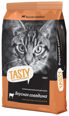 Tasty 350 гр сух. д/кош. Говядина