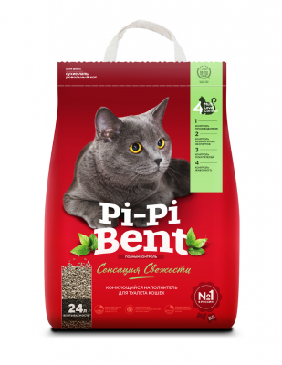 Пи-пи Bent Сенсация свежести крафт-пакет 10 кг ( 24 л ) Комкующийся