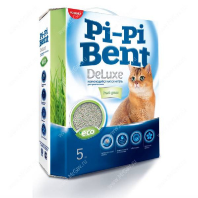 Пи-пи Bent Deluxe Fresh grass 5 кг коробка Комкующийся