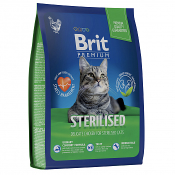 BRIT PREMIUM, Сухой корм с курицей для кошек " Cat Sterilised Chicken" 0.4 кг  